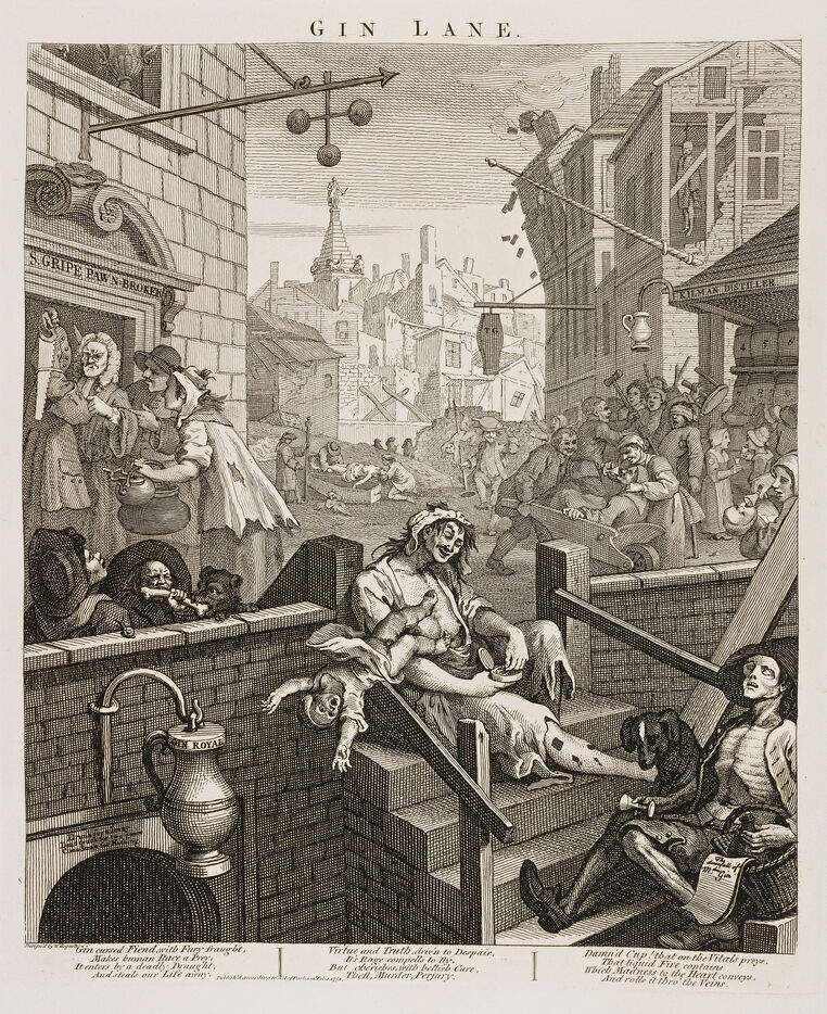 Gin Lane (by William Hogarth, 1751)